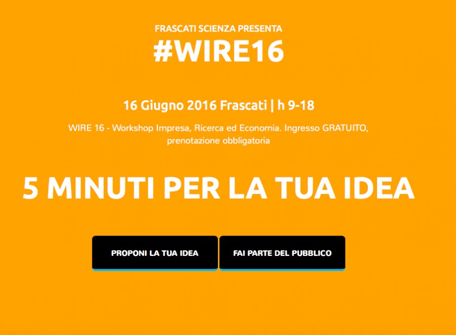 #WIRE16 Workshop Impresa, Ricerca ed Economia